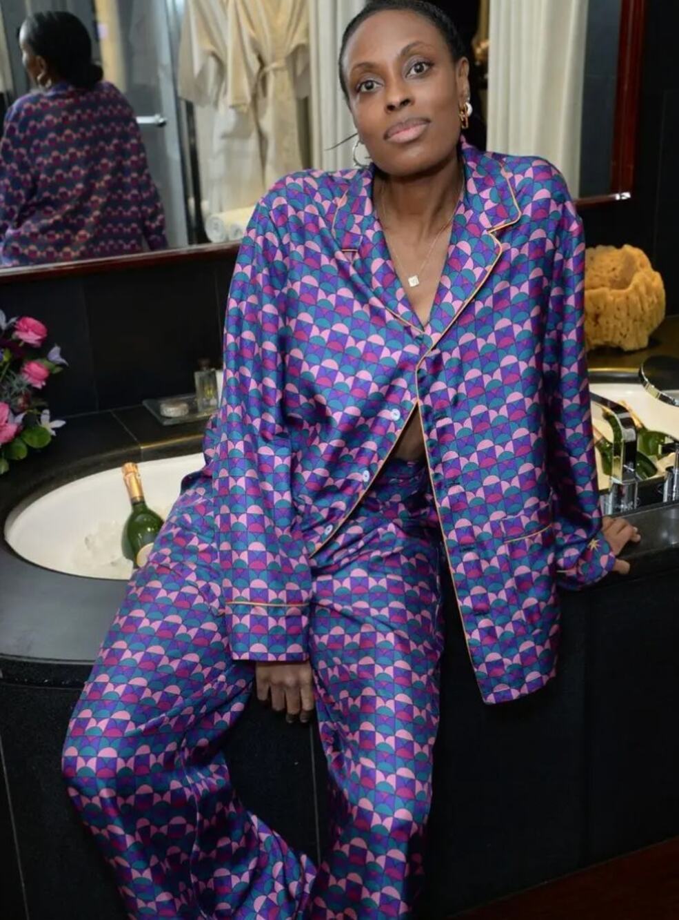 $1500 L Double J x Bulgari silk pajamas set multicolor Small